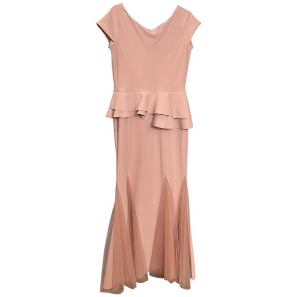 Chiara Boni Size Italian 52 Lady Illusion Maxi Dress Blush Pink Formal Gown‎ - Picture 5 of 13